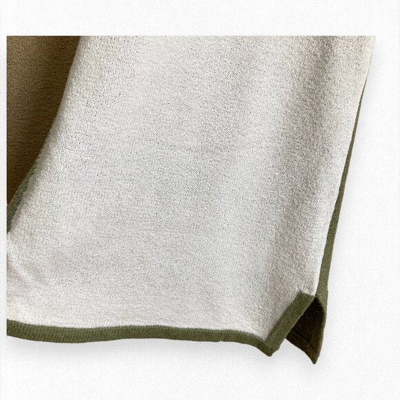 Vintage 90's T-Shirt Top Green White Beige Crochet Boho Grandma - Picture 5 of 8